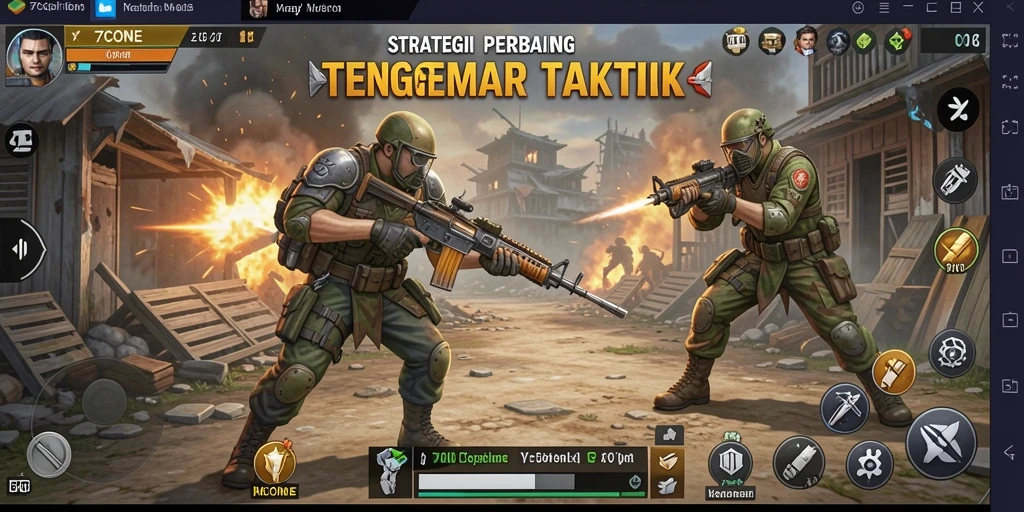 Tampilan gameplay 7CONE yang mendebarkan saat pertempuran strategis.