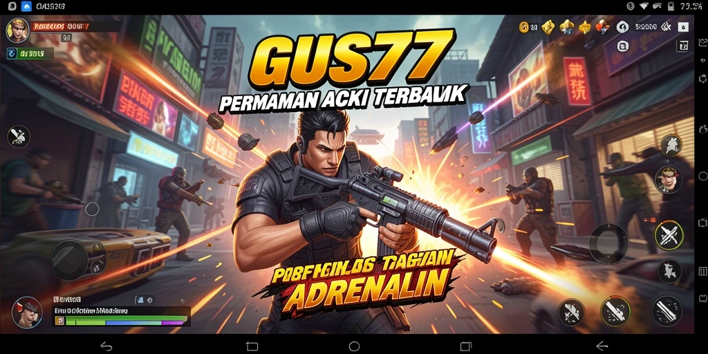 Screenshot menunjukkan aksi seru dari gameplay GUS77.