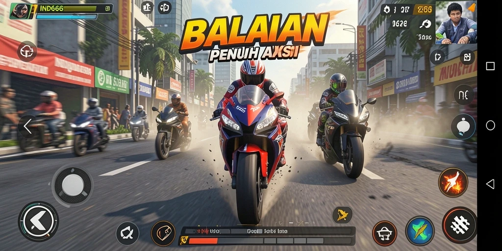 Gameplay seru balapan motor di IND666 dengan grafis memukau.