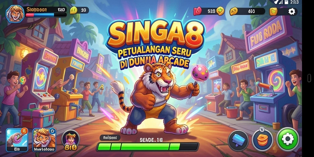 Screenshot SINGA8 menampilkan aksi mendebarkan di arena Arcade.