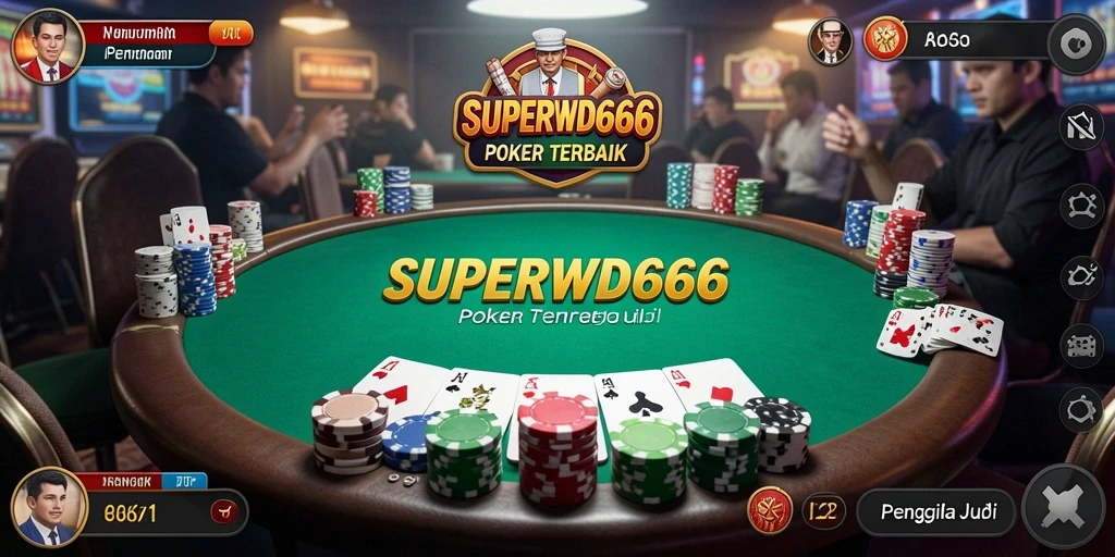 Tampilan menarik dari gameplay poker di SUPERWD666.