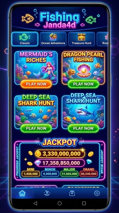 Tampilan utama aplikasi janda4d dengan berbagai pilihan yang menarik.